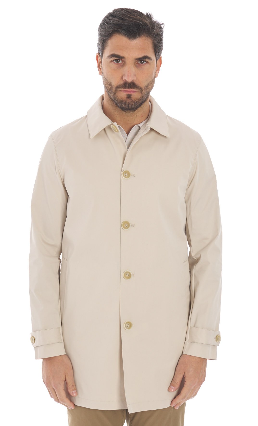 TRENCH HESKIMO IN COTONE TECNICO SABBIA, Colore Sabbia