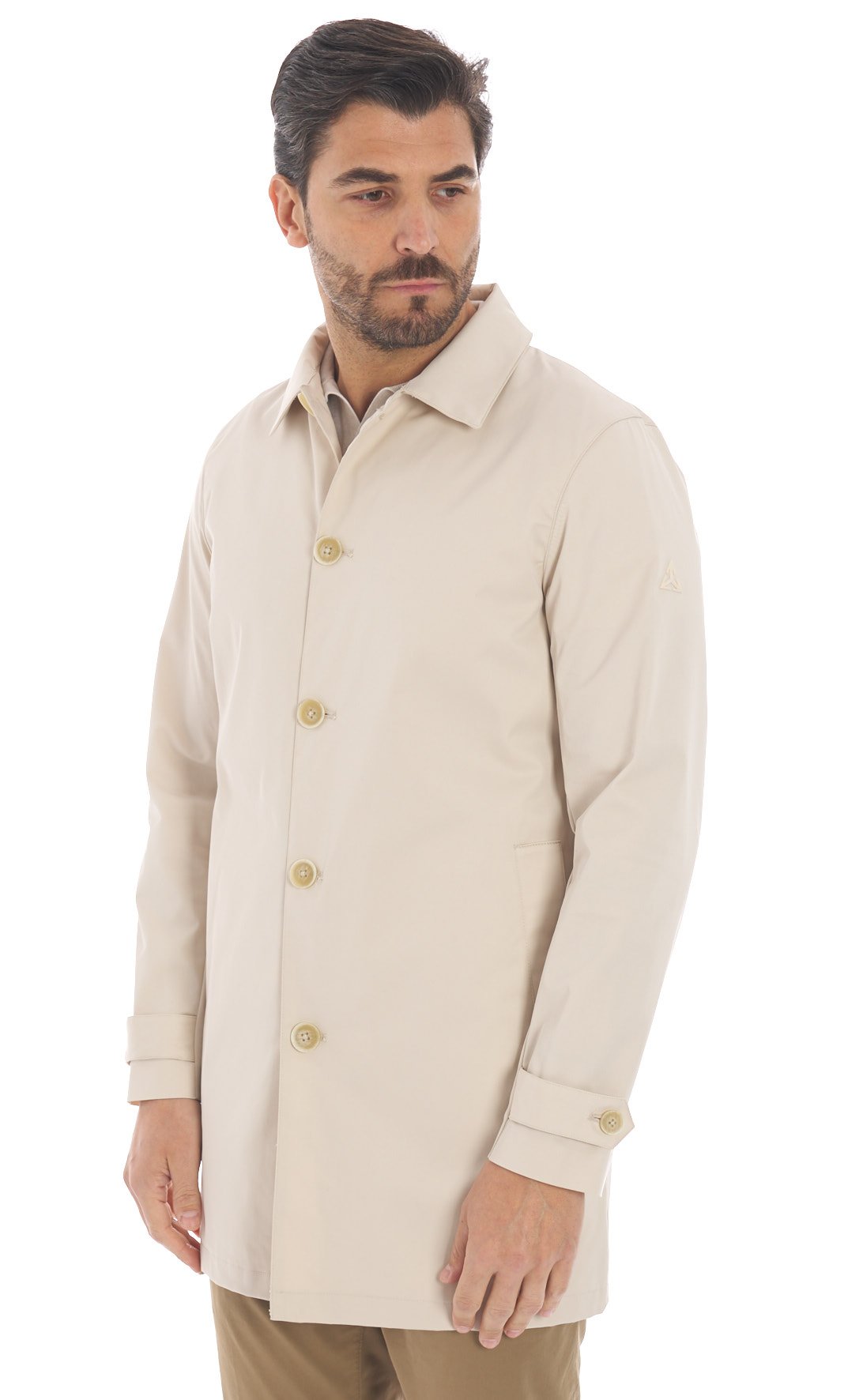 TRENCH HESKIMO IN COTONE TECNICO SABBIA, Colore Sabbia