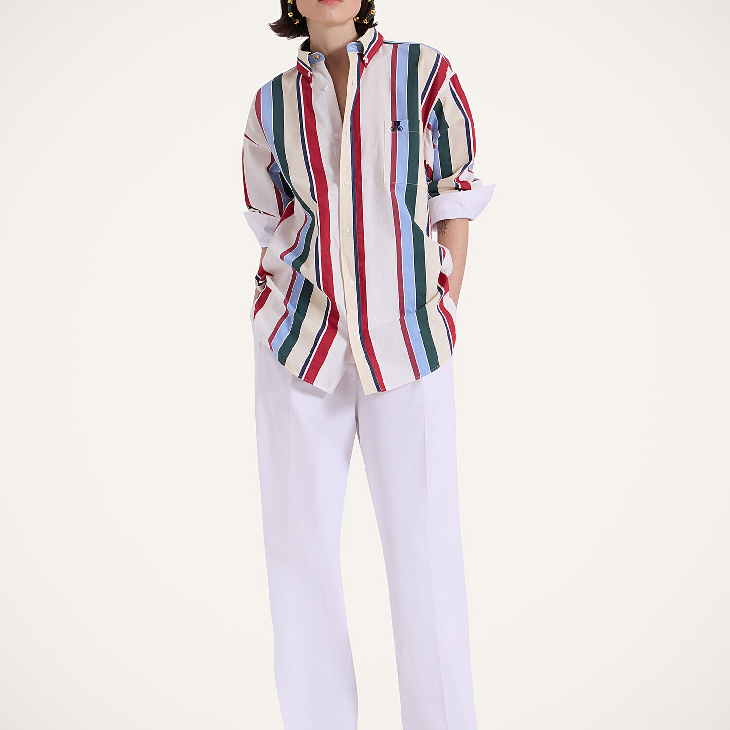 La DoubleJ Shirts & Tops gend - Better Than Your Boyfriend's Shirt Stripes Multicolor L 88% Cotton 12% Polyamide