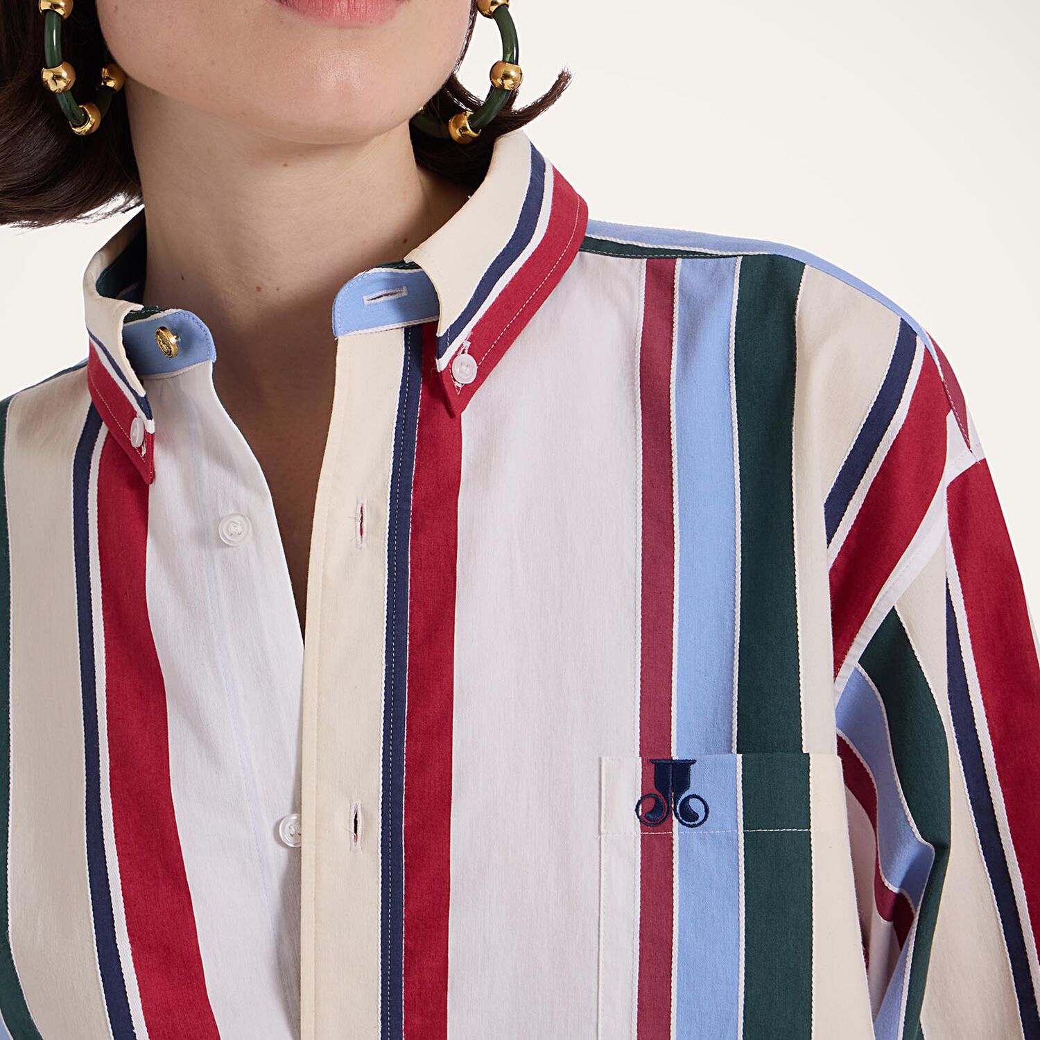 La DoubleJ Shirts & Tops gend - Better Than Your Boyfriend's Shirt Stripes Multicolor L 88% Cotton 12% Polyamide