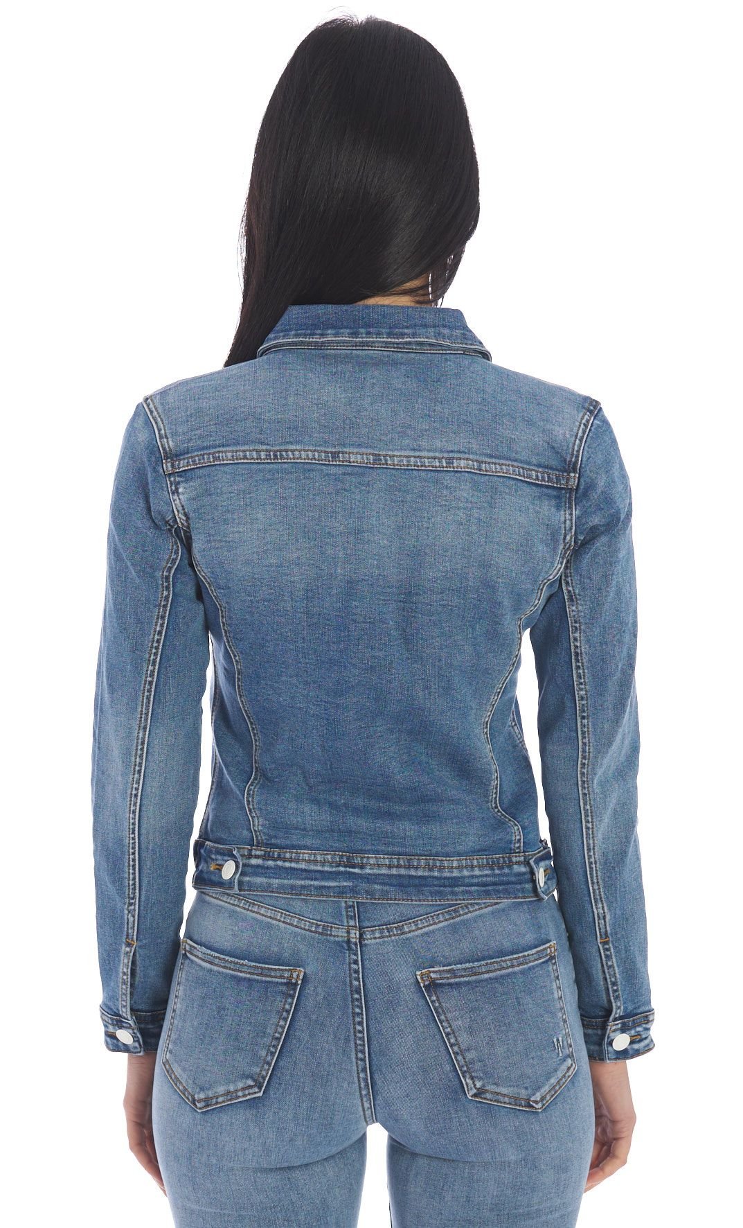 GIUBBOTTO IN DENIM WHITE WISE, Colore Azzurro