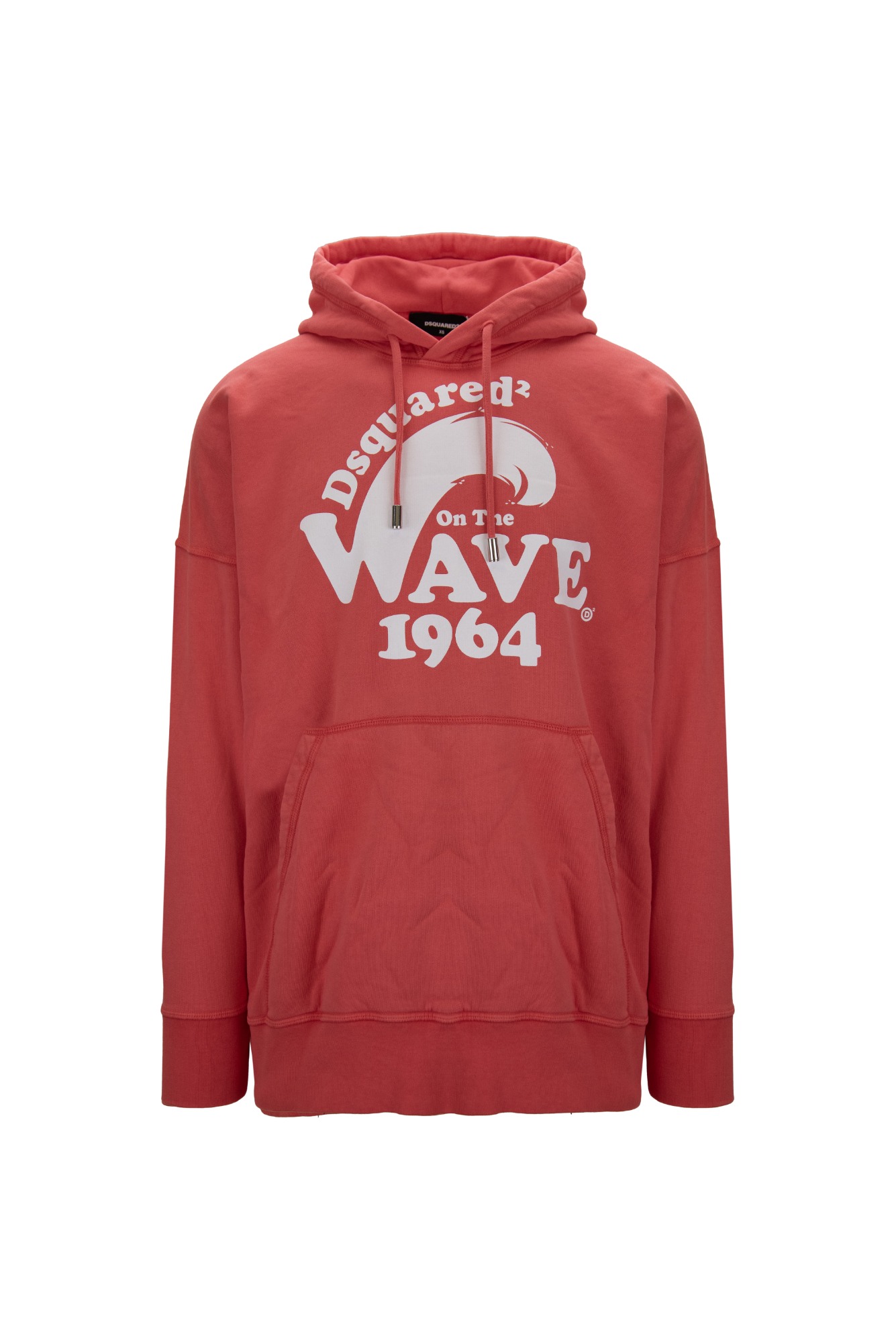DSQUARED2 On the Wave S74GU0673 253 Hoodie-XS Rosso, Bianco Cotone, Elastan