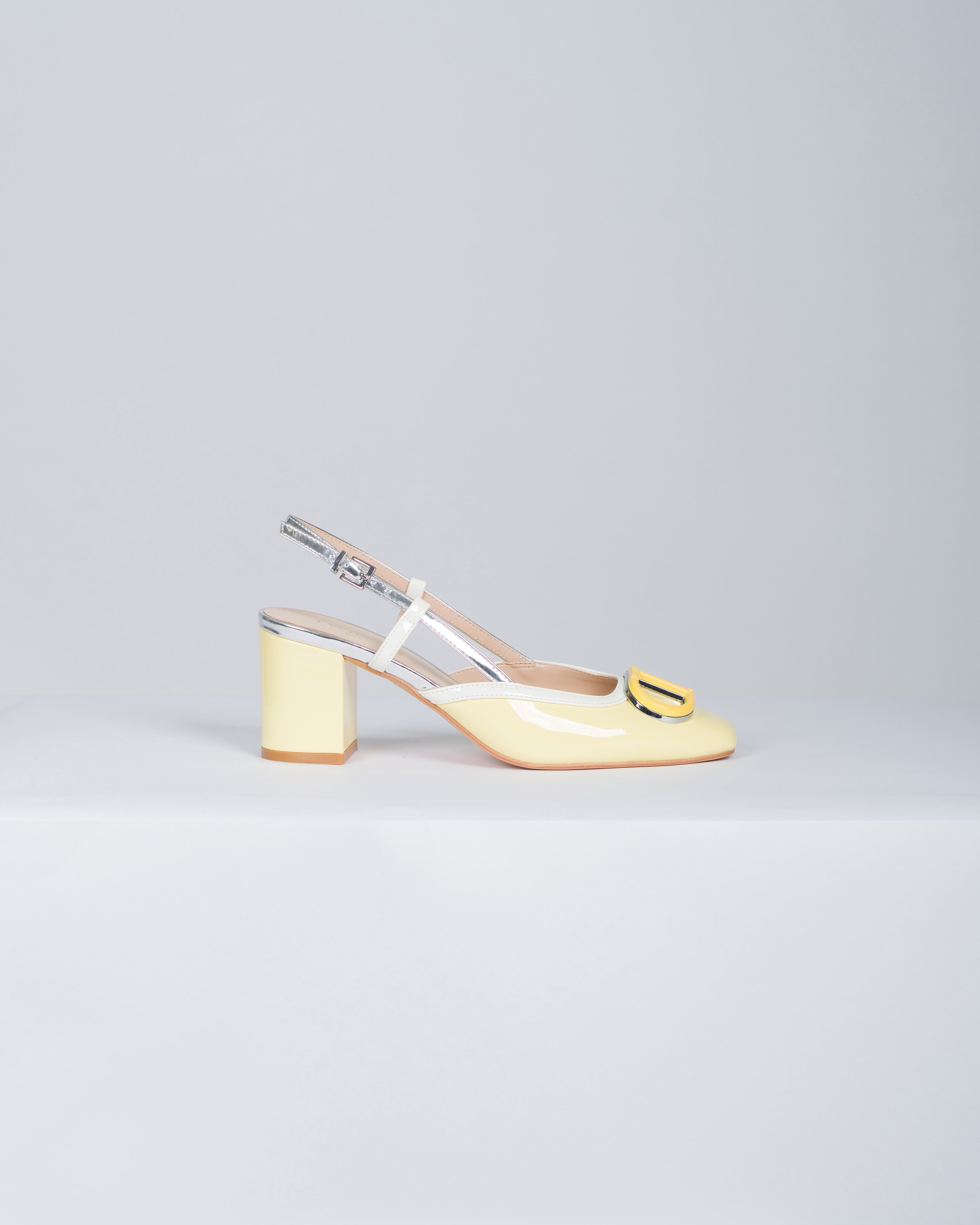 TWINSET Décolleté sling back in vernice giallo
