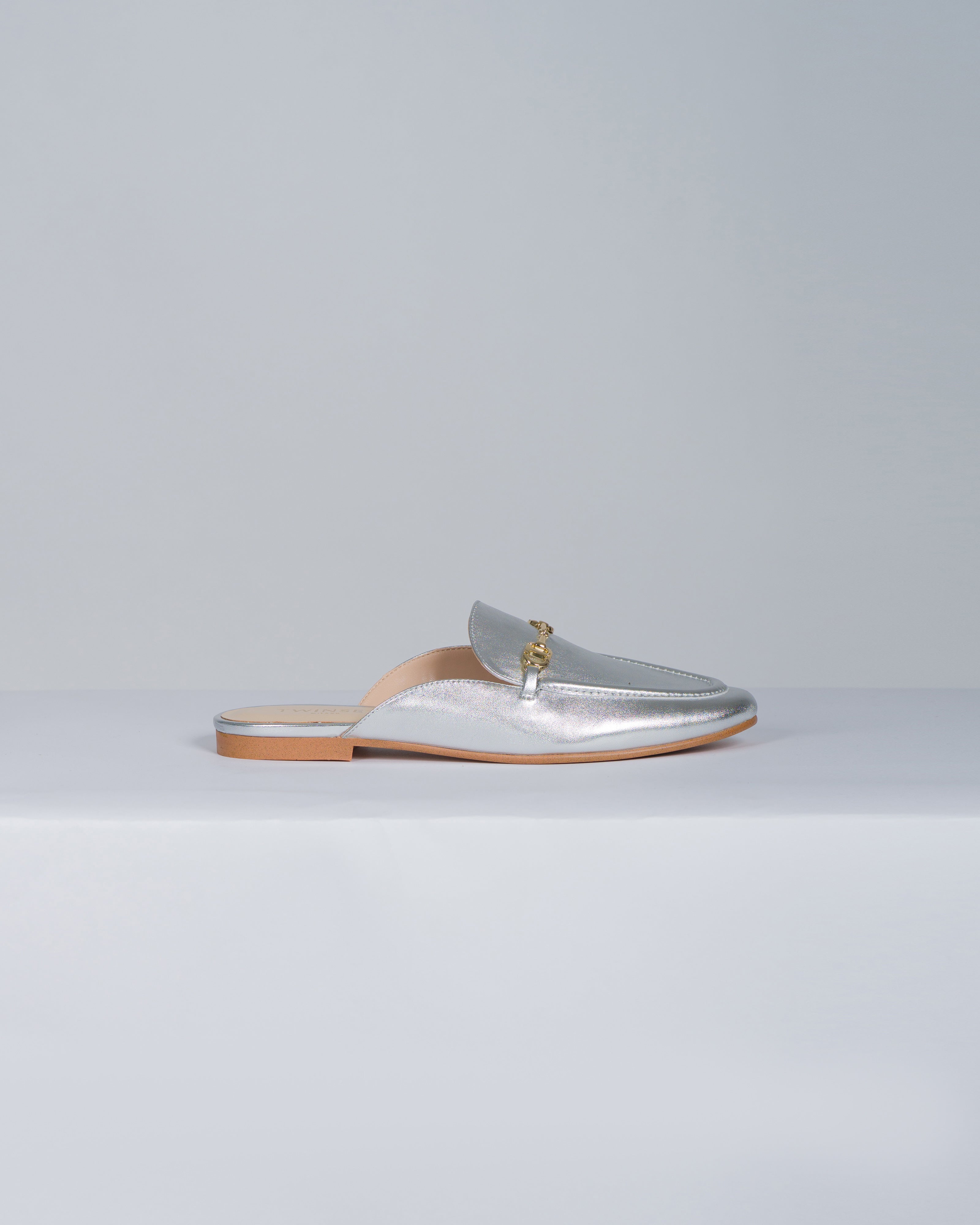 TWINSET Ciabatta con strass argentio