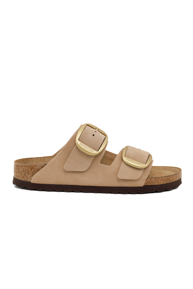 Birkenstock SANDALO ARIZONA BIG BUCKLE IN PELLE NUBUK BEIGE