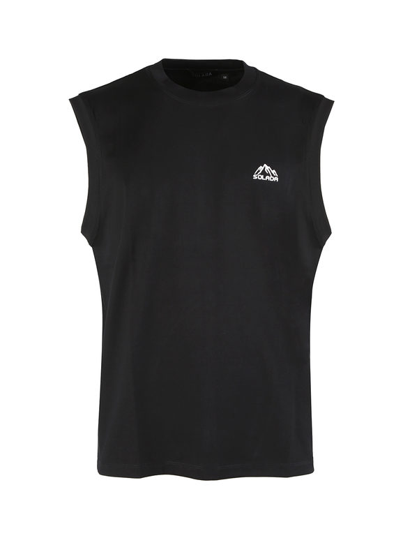 Solada Canotta Uomo a Spalla Larga Canotte Sportive Nero Taglia 48