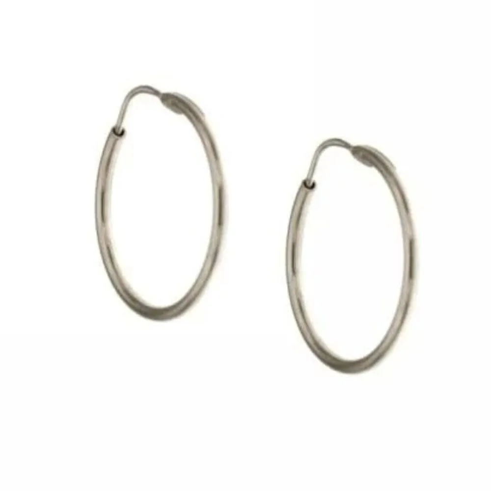 byOGM, Giannotti Orecchini oro bianco 18 kt Cerchi a canna liscia