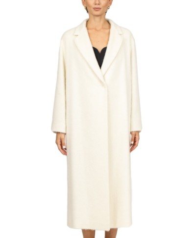 Mouche Cappotto Lungo Grigio In Alpaca - Bianco