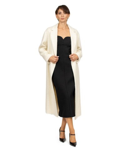 Mouche Cappotto Lungo Grigio In Alpaca - Bianco