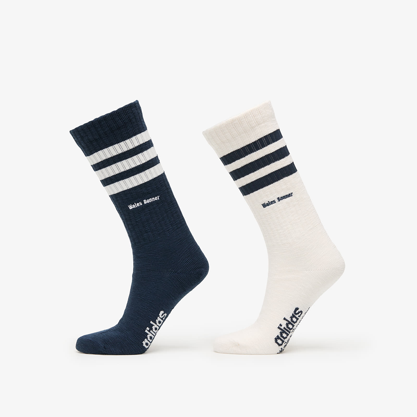 adidas Originals Calzini adidas x Wales Bonner 3 Stripe Socks 2-Pack Blue/ Night Navy/ Chalk White M