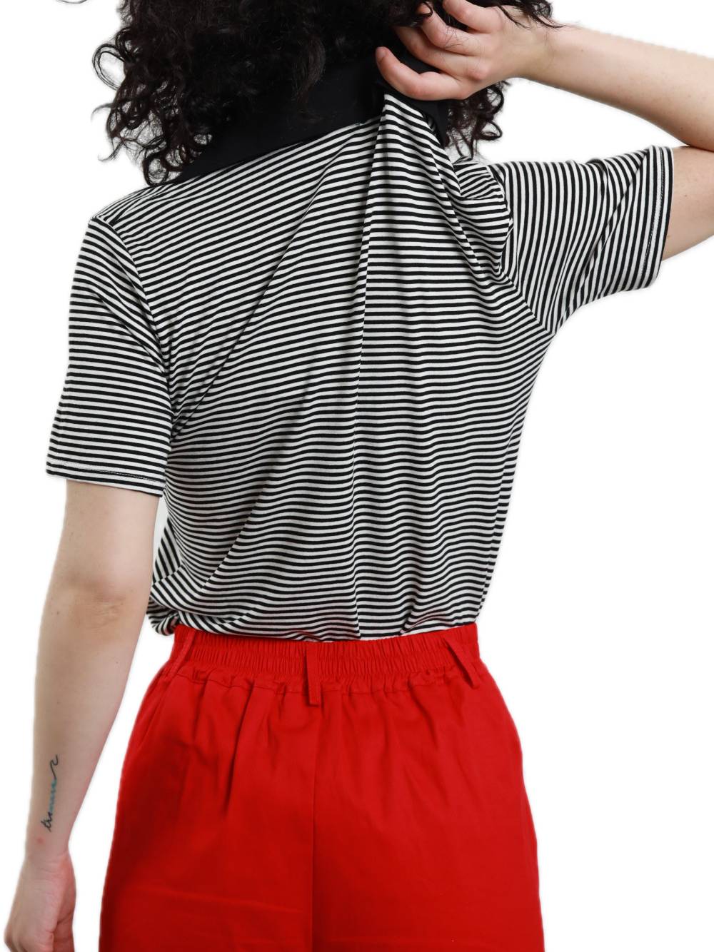 Susy Mix Maglia Polo Meza Manica Righe - Nero Black Woman PE25 promo