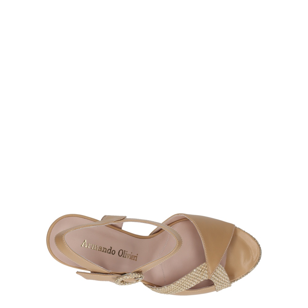 Armando olivieri Sandalo con tacco Moda Beige