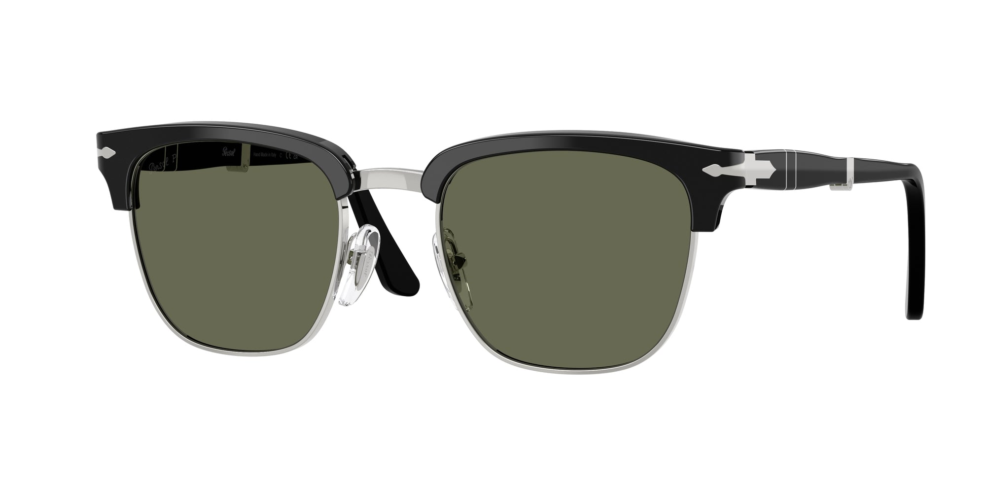 Persol Unisex Persol PO3375S 95/58 Occhiali da sole Acetato Nero Verde Squadrata Polarizzata