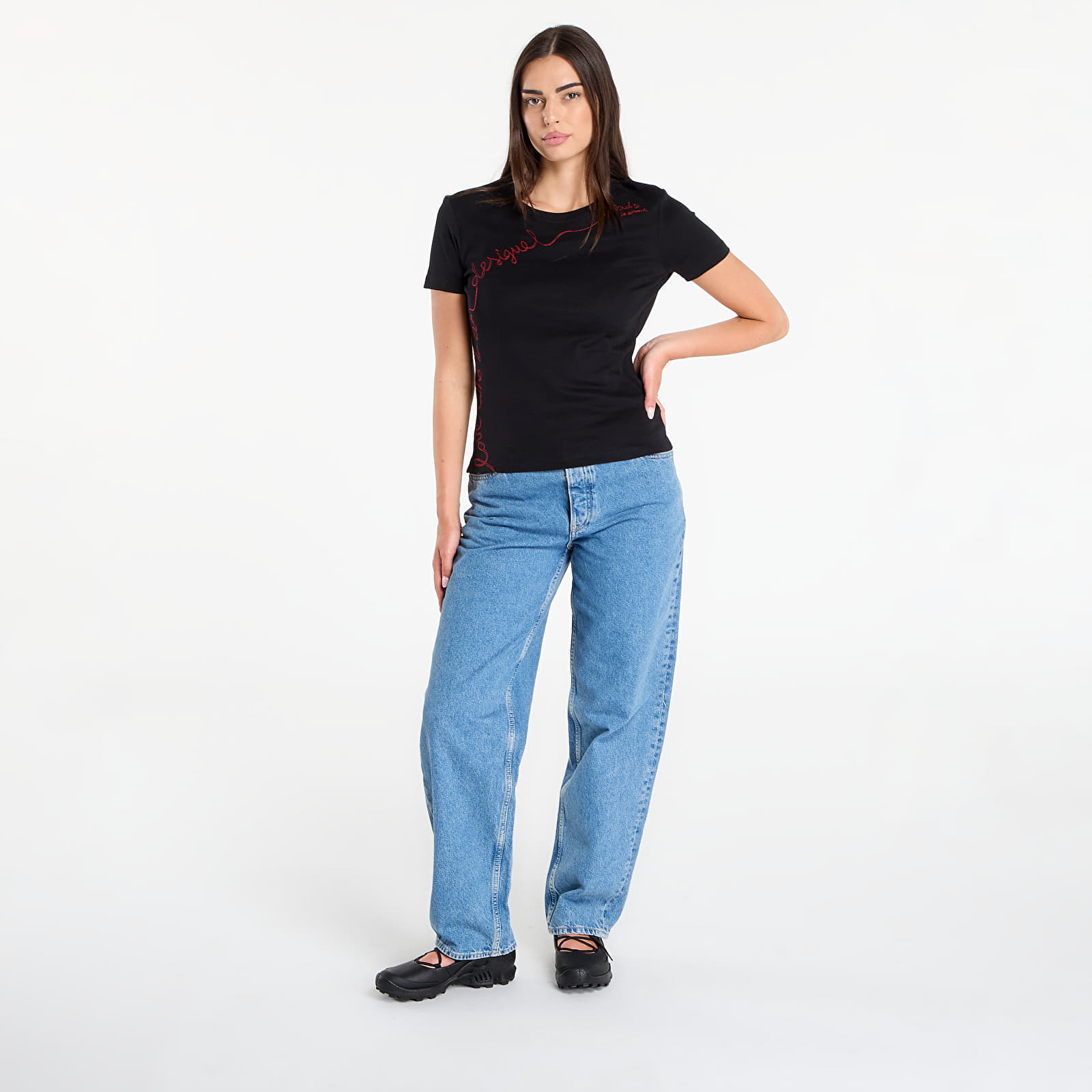 Maglietta Desigual T-Shirt With Embroidered Lettering Black M