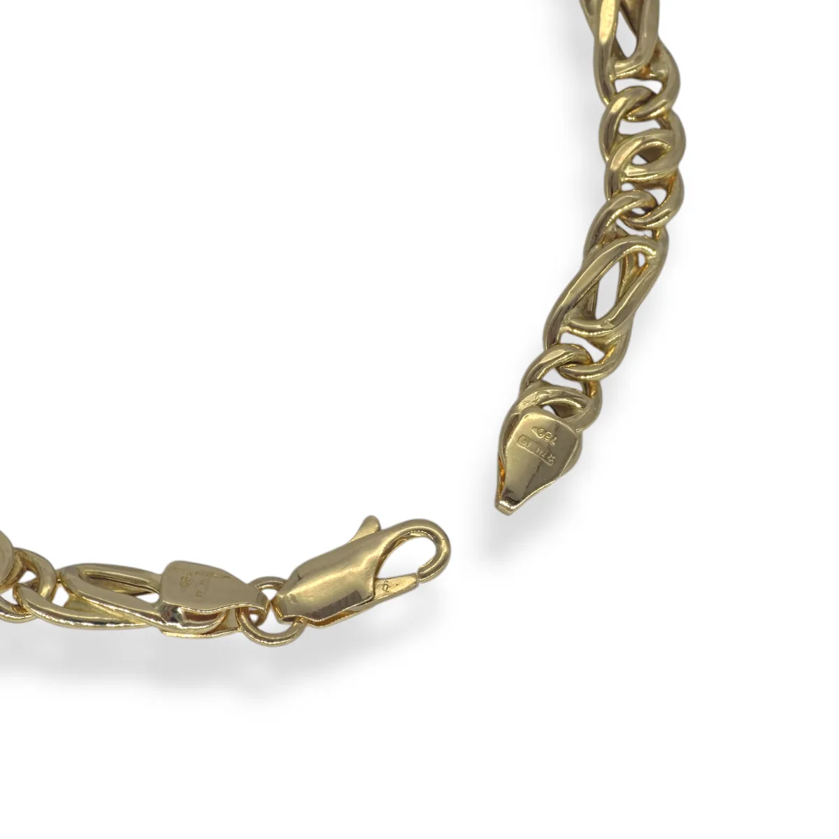 byOGM Bracciale da uomo stile moderno in oro giallo 750