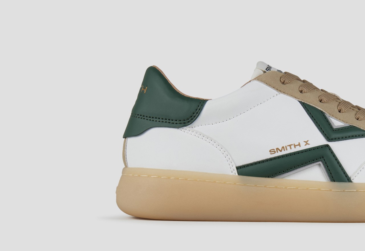 Alexander Smith Ocean Uomo in bianco e dettagli in suede con logo laterale e tallone verdi