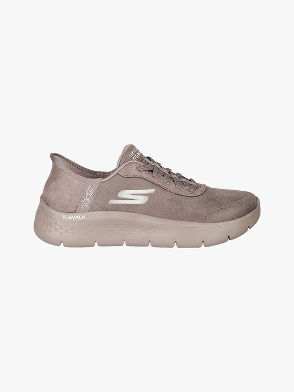 Skechers Go Walk Flex Sneakers Donna In Pelle Scamosciata - Marrone Basse Taglia 36