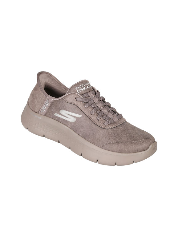 Skechers Go Walk Flex Sneakers Donna In Pelle Scamosciata - Marrone Basse Taglia 36