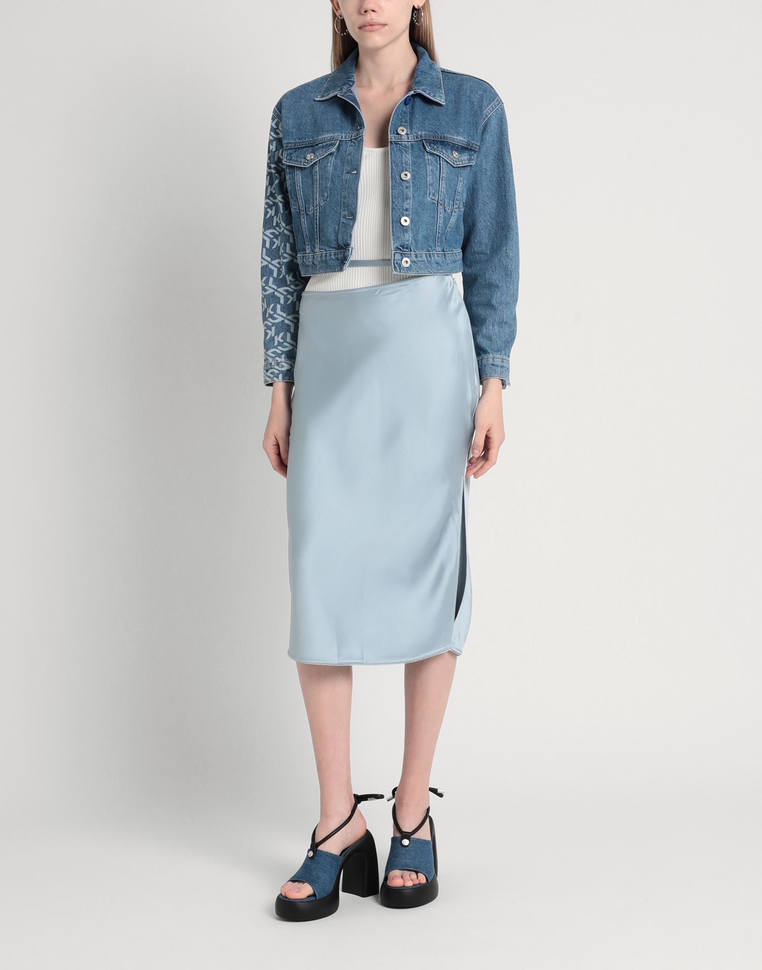 KARL LAGERFELD JEANS KLJ MONOGRAM BOXY DENIM JACKET