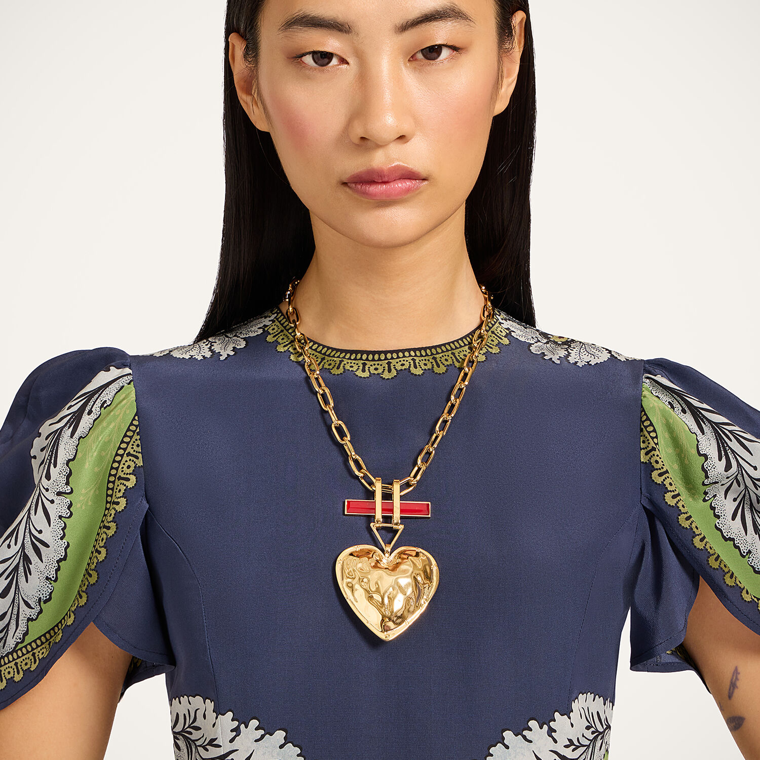 La DoubleJ Back In Stock gend - Cherie Scarf Dress Bounty Placée Navy XS 100% Silk