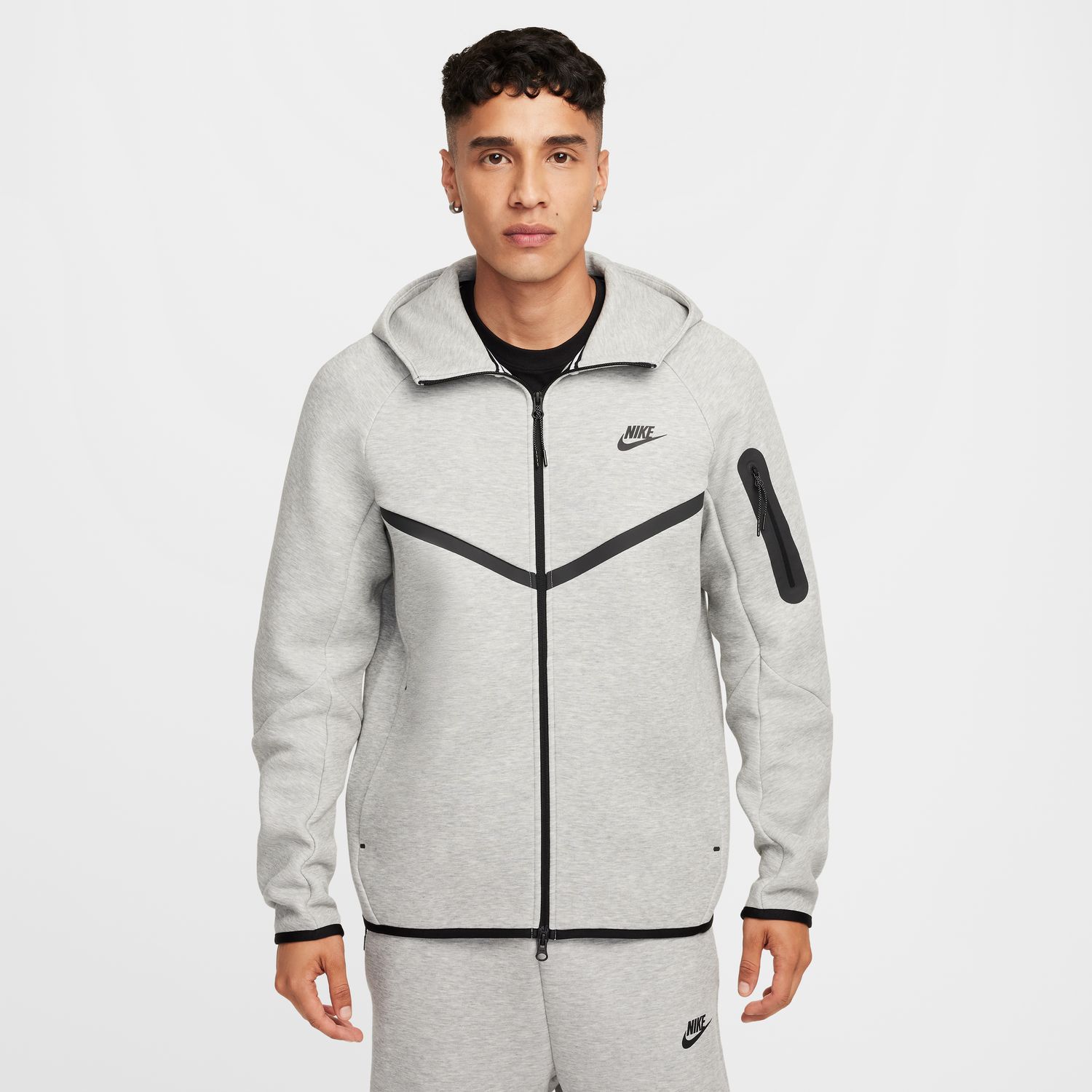 Nike Tech Full-Zip Windrunner Hoodie Heather Grey - Uomini - Hoodie Nike - Grigio - HV0949-063