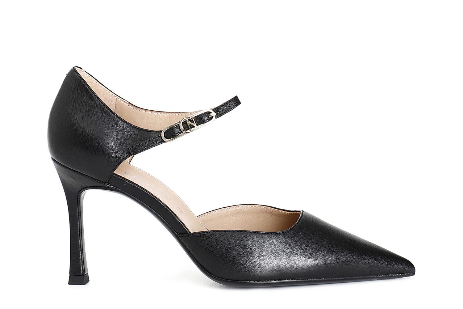 Décolleté spezzata CafèNoir in pelle con fibbia NA4041