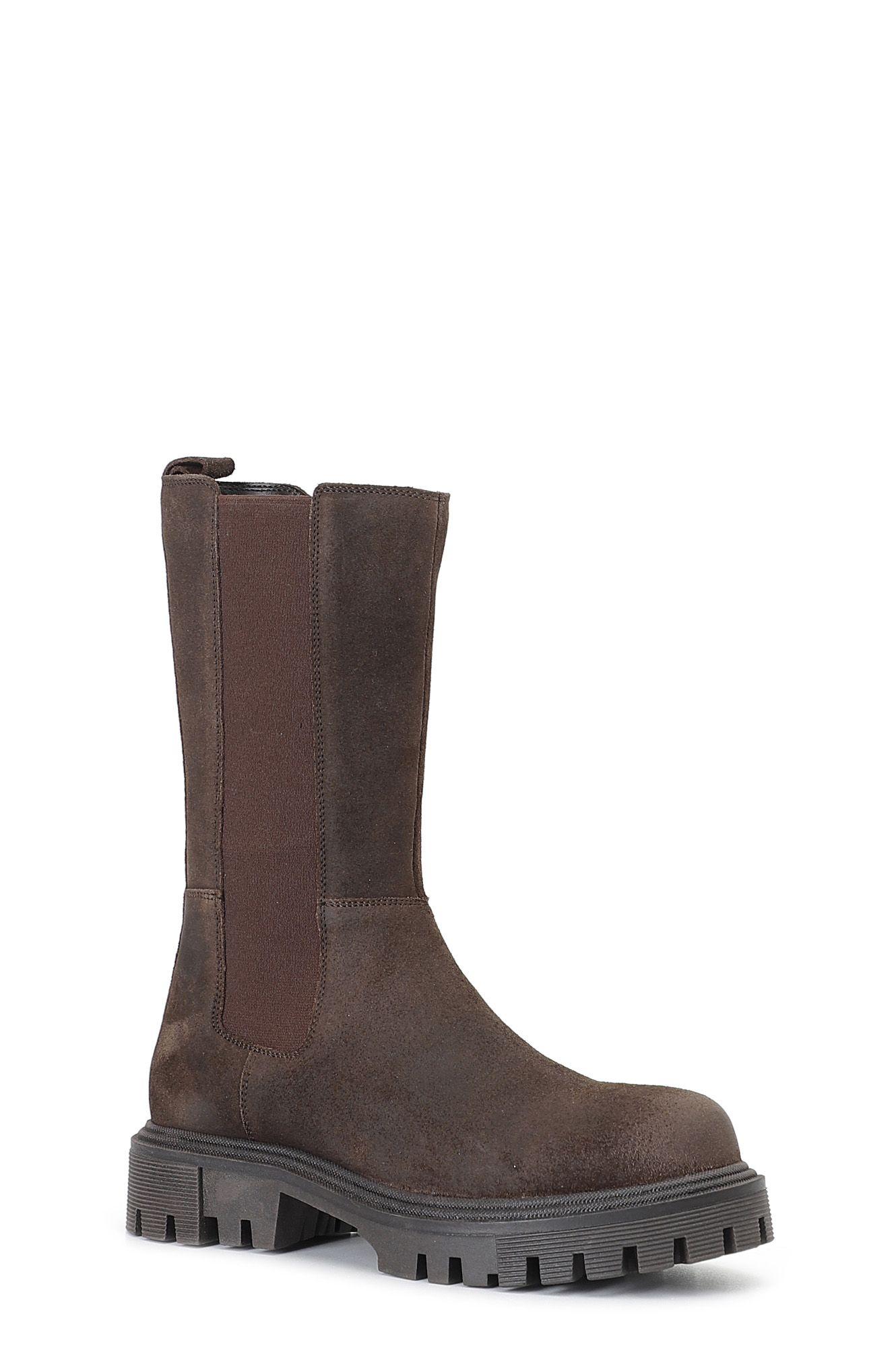 Stivale donna CafèNoir in pelle scamosciata con elastico XV1093