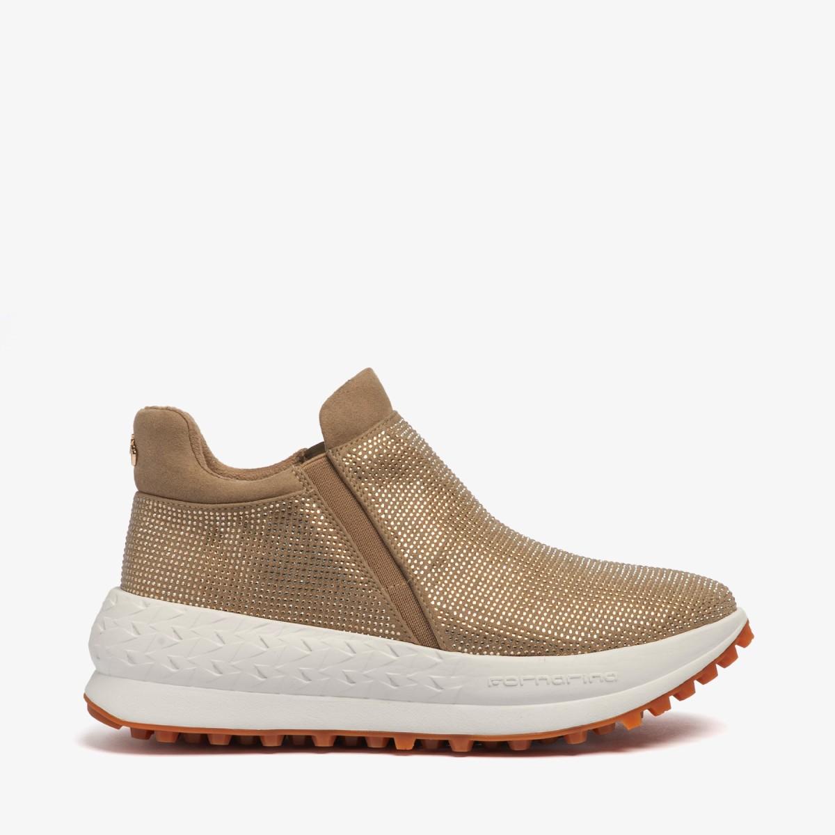 Fornarina Sneakers Double Beatle slip on con strass gold
