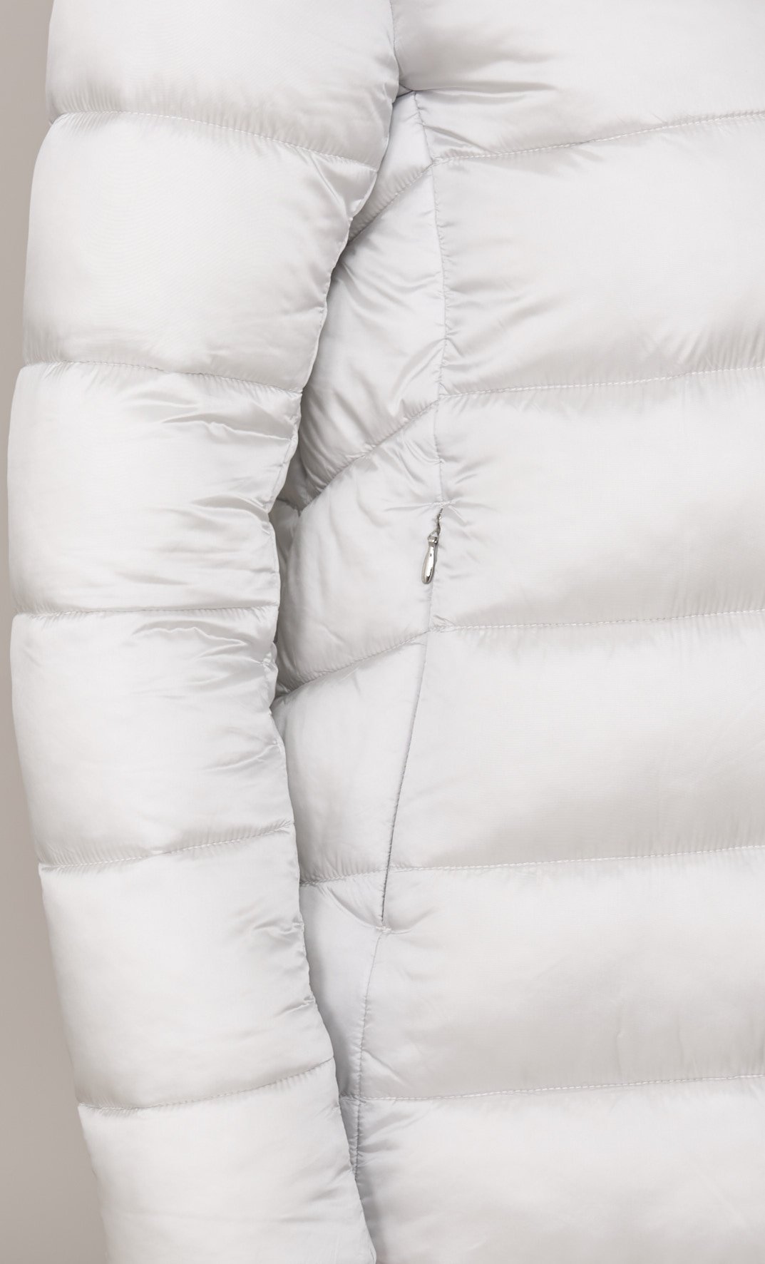 PIUMINO LUNGO SVASATO SAVE THE DUCK CON PELLICCIA ECOLOGICA MATILDA, Colore Ghiaccio