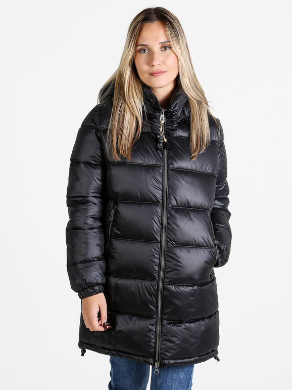 Mont Rose Giubbotto Donna Imbottito Con Cappuccio e Zip - Nero Giacconi Taglia 3xl