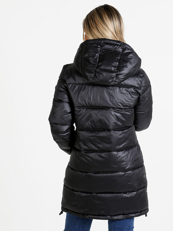 Mont Rose Giubbotto Donna Imbottito Con Cappuccio e Zip - Nero Giacconi Taglia 3xl