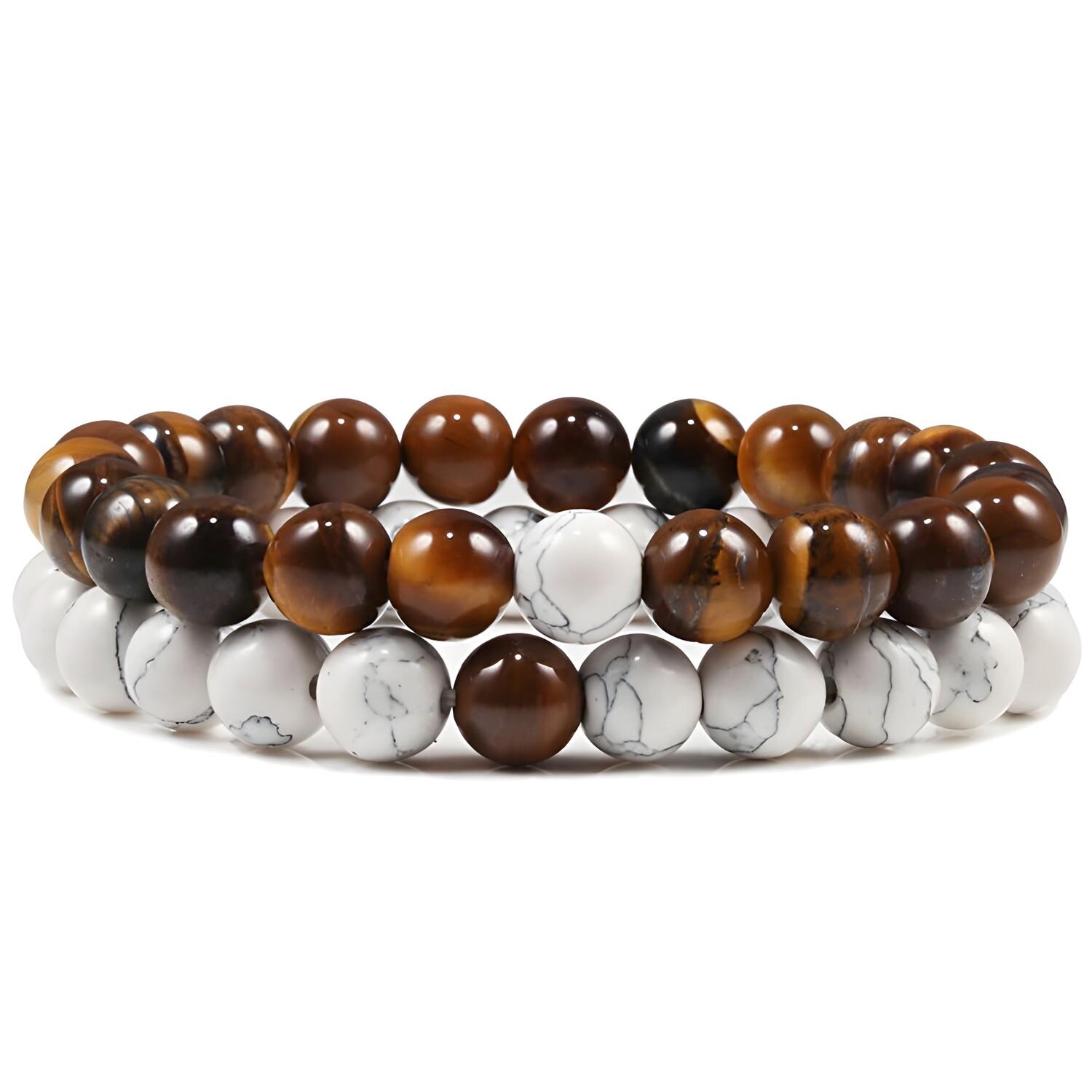 IZMAEL Bracciali EN-13811 - Marrone / Bianco