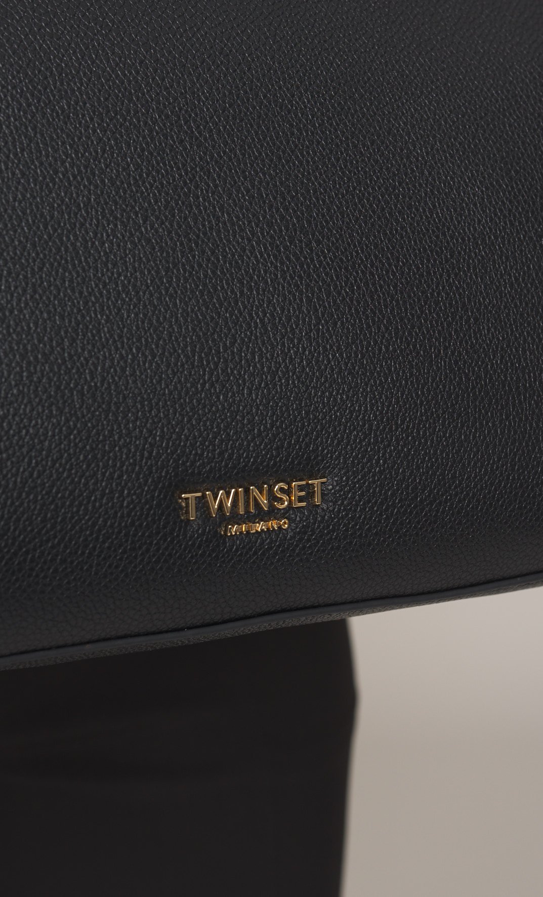 BORSA TOTE TWINSET CON LOGO LETTERING E FIBBIE, Colore Nero