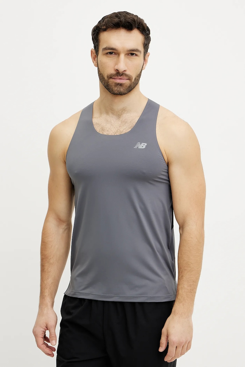 New Balance maglietta da corsa Race Day colore grigio MT43512GT