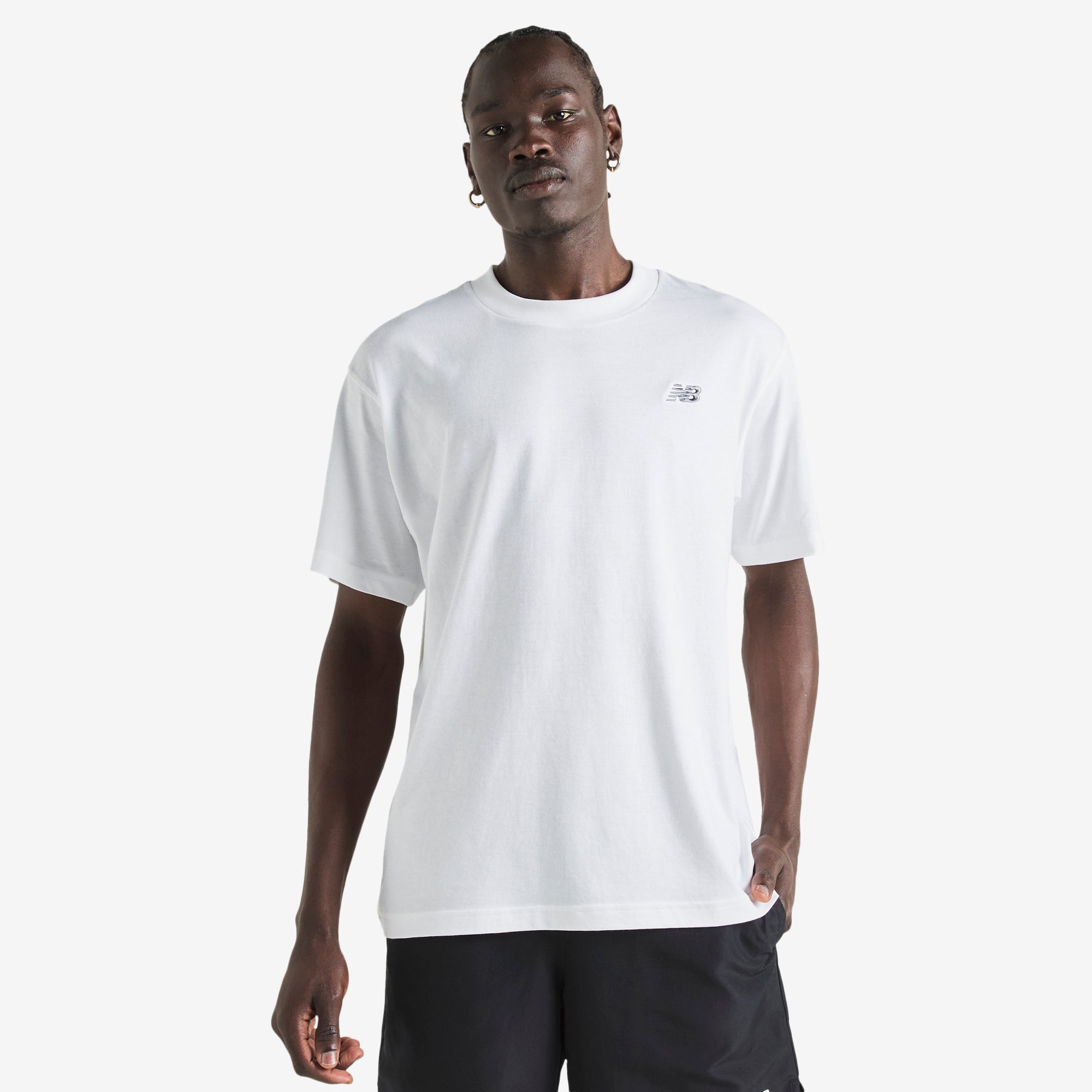 New Balance Essentials Uomo - Magliette Bianco - Taglia S - Jersey di cotone