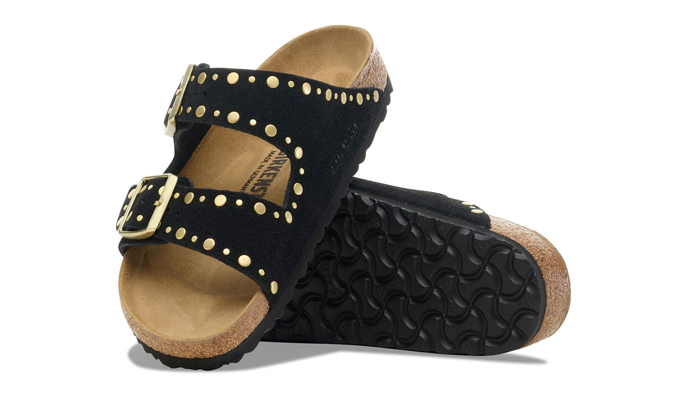 Birkenstock Arizona Rivet Suede Leather Regular Fit Donne - Sandali Birkenstock - Nero - 1030346-4.5