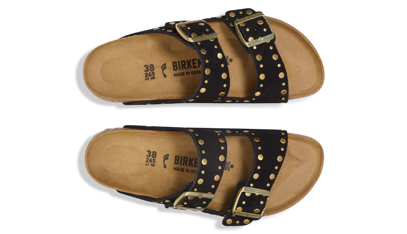 Birkenstock Arizona Rivet Suede Leather Regular Fit Donne - Sandali Birkenstock - Nero - 1030346-4.5
