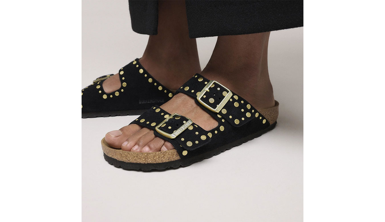 Birkenstock Arizona Rivet Suede Leather Regular Fit Donne - Sandali Birkenstock - Nero - 1030346-4.5