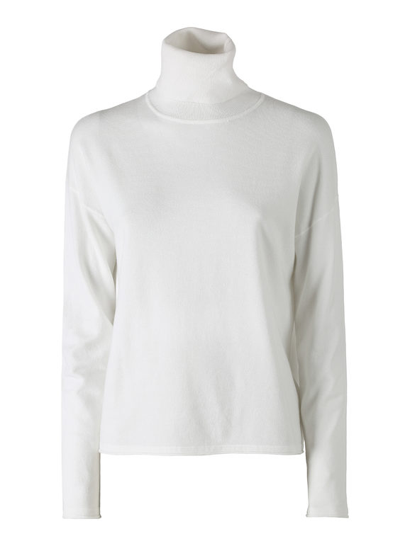 Baci & Abbracci Maglia Dolcevita Da Donna Tinta Unita - Bianco Pullover Taglia S