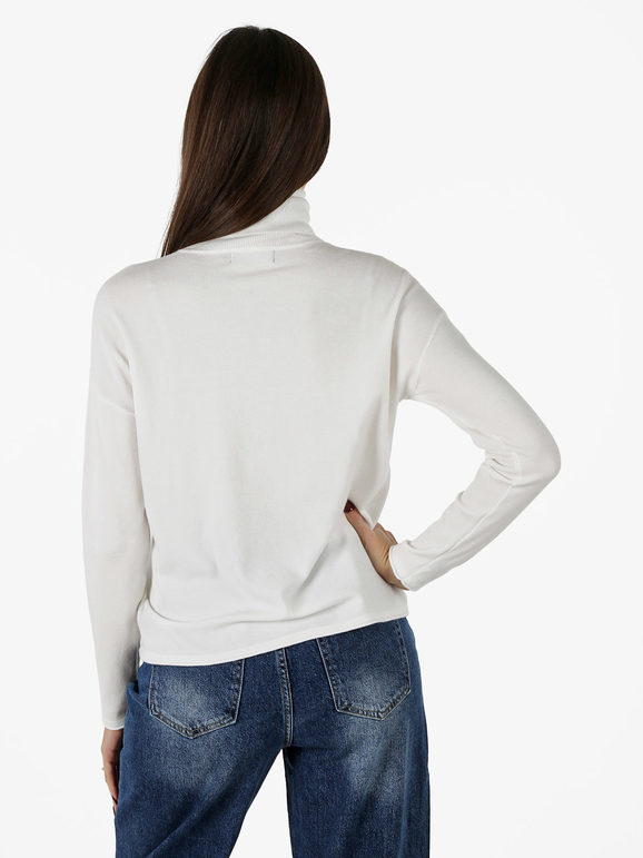 Baci & Abbracci Maglia Dolcevita Da Donna Tinta Unita - Bianco Pullover Taglia S