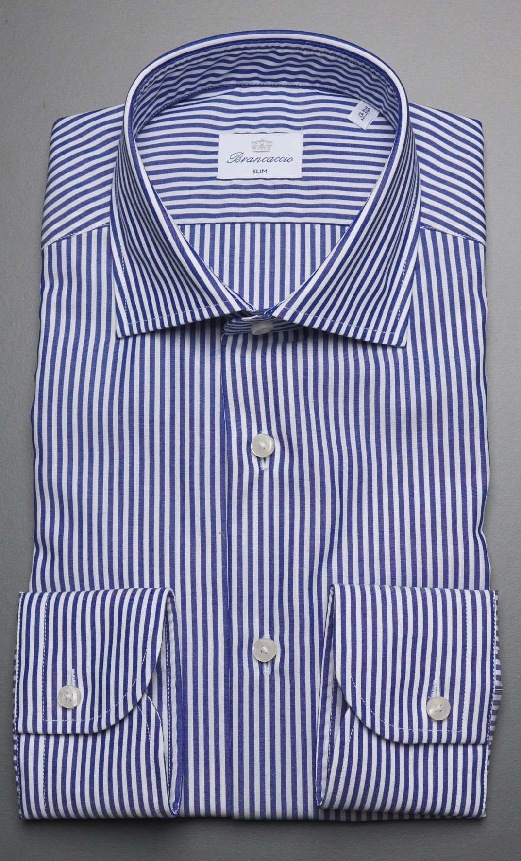 CAMICIA RIGA LARGA BRANCACCIO IN PURO COTONE NO STIRO - CELESTE, Colore Blu