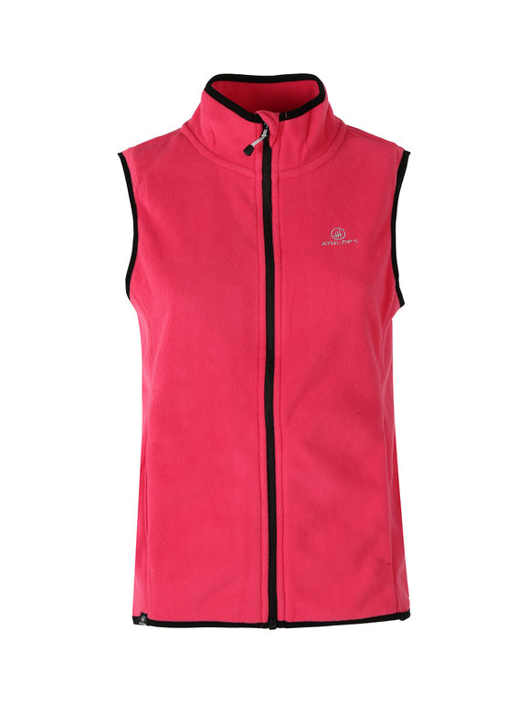 Athl Dpt Smanicato Donna In Pile Con Zip - Fragola Smanicati Rosso Taglia Xxl