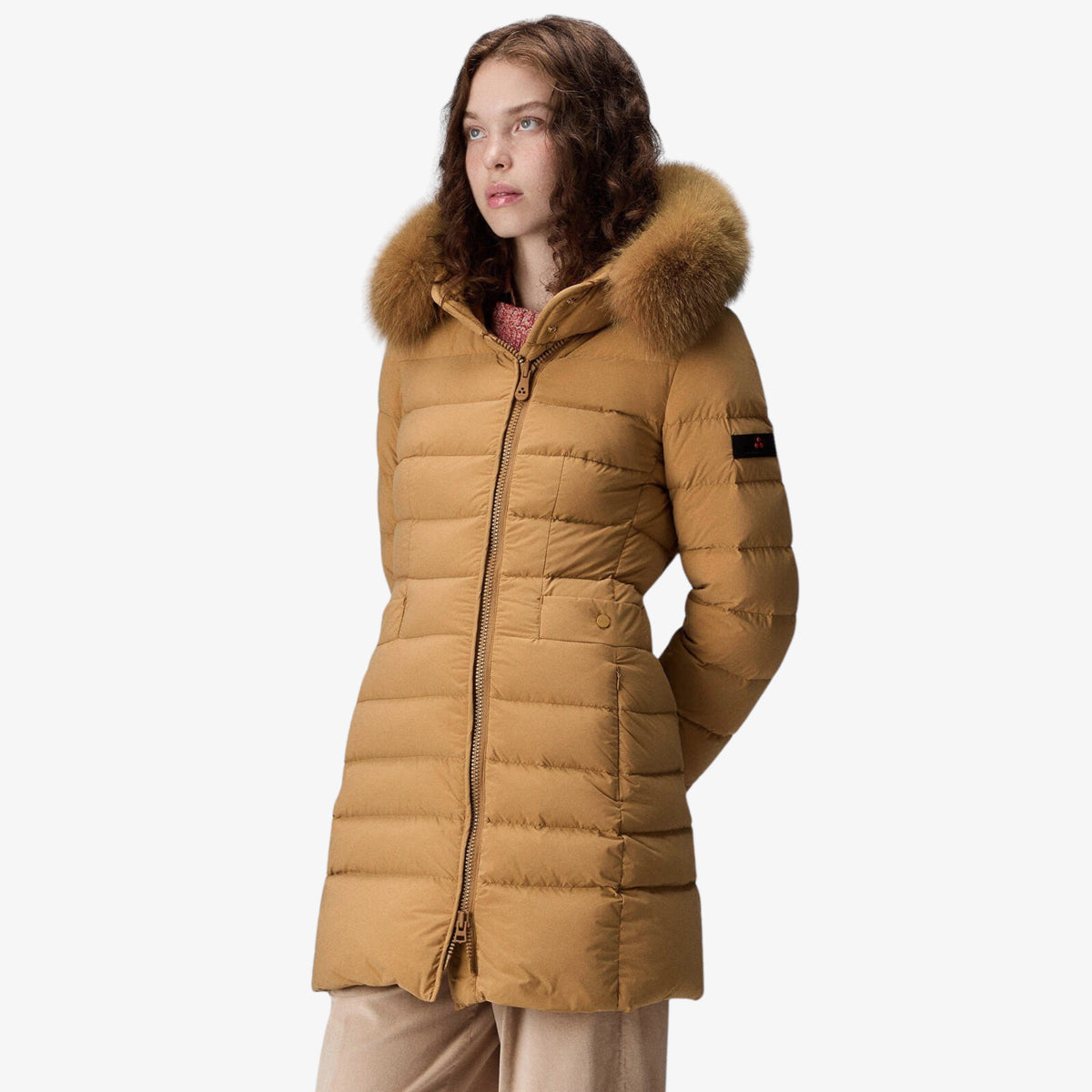 Peuterey Piumino Full Zip Con Cappuccio Bordo Pelliccia Seriola Ml 06 Fur Nocciola Woman AI25 promo