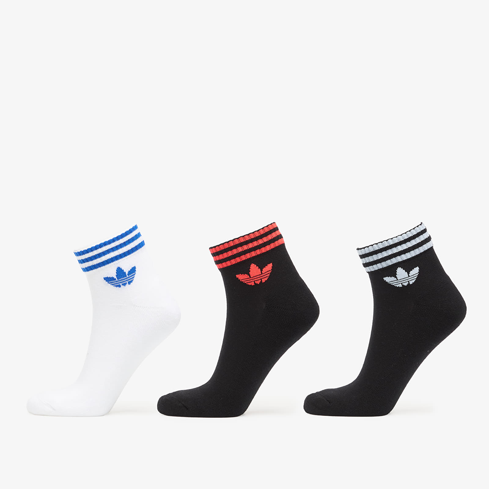 adidas Originals adidas 3S Ankle Socks 3-Pack Black/ White/ Lucid Red XL