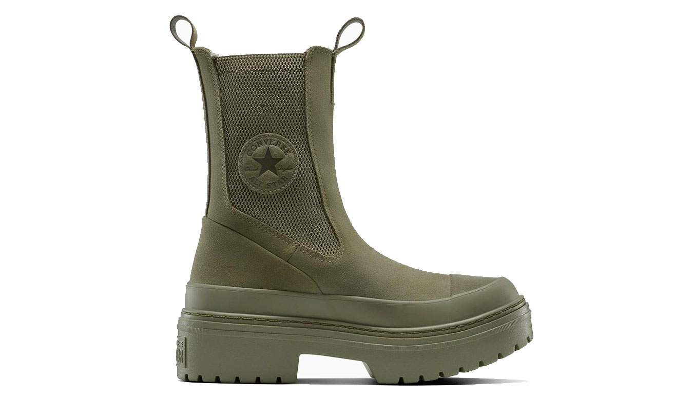 Converse Chuck Taylor All Star Lugged Heel Chelsea Boot Mono Suede Donne - Sneakers Converse - Verde - A17683C-5.5