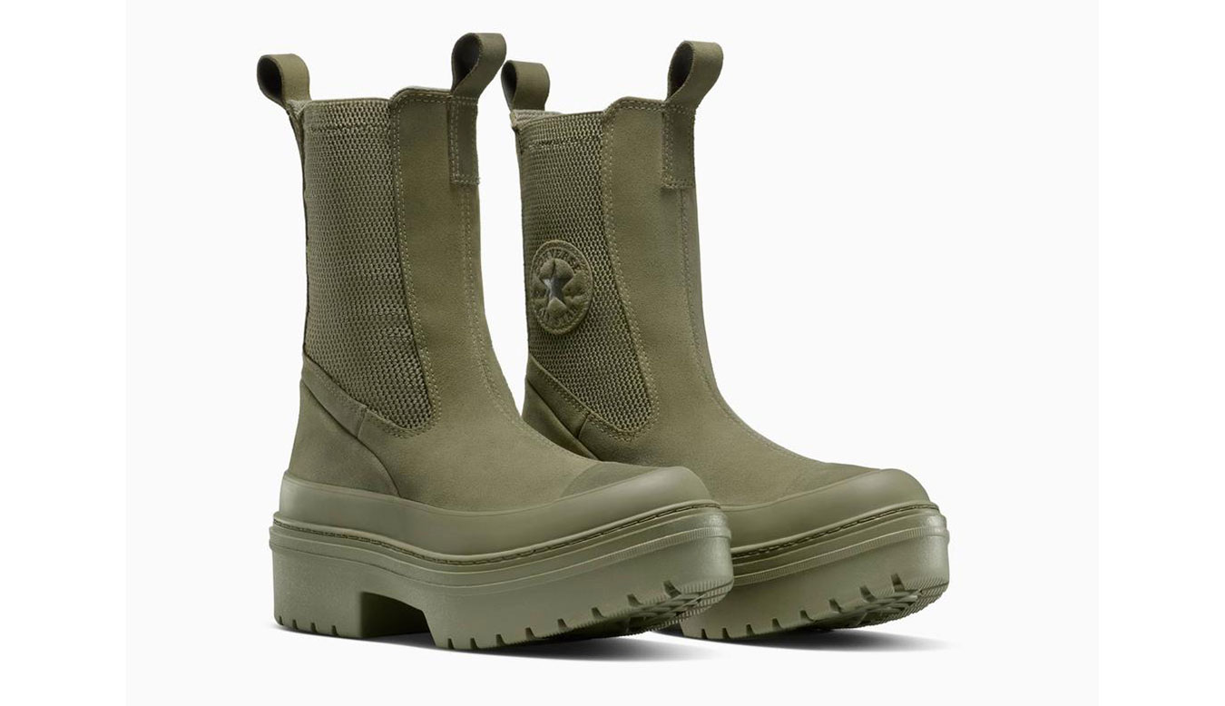 Converse Chuck Taylor All Star Lugged Heel Chelsea Boot Mono Suede Donne - Sneakers Converse - Verde - A17683C-5.5