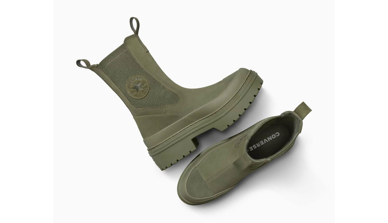 Converse Chuck Taylor All Star Lugged Heel Chelsea Boot Mono Suede Donne - Sneakers Converse - Verde - A17683C-5.5