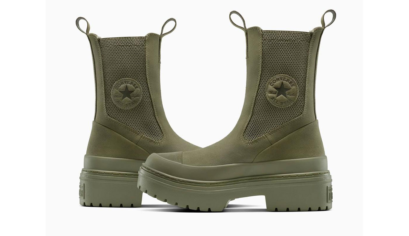 Converse Chuck Taylor All Star Lugged Heel Chelsea Boot Mono Suede Donne - Sneakers Converse - Verde - A17683C-5.5