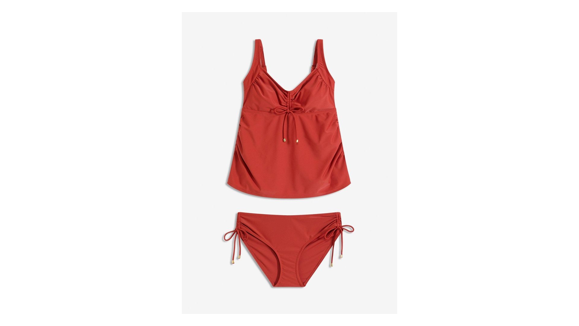 bonprix Tankini prémaman con laccetti (set 2 pezzi), Marrone