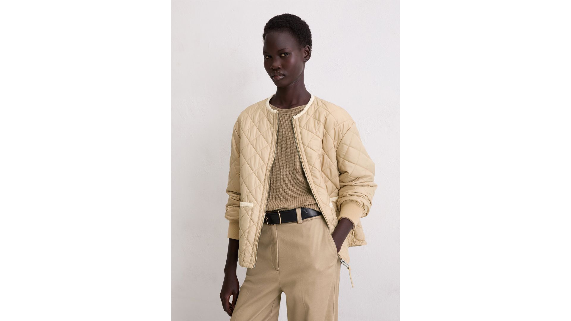 Marc O'Polo Giacca trapuntata rilassata senza collo